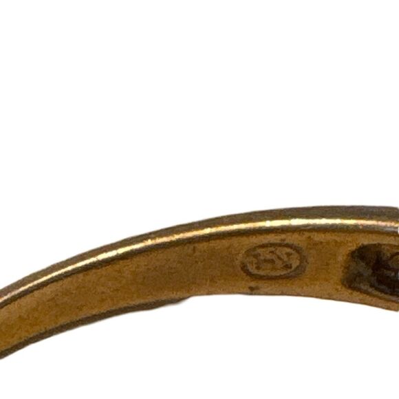 Estate Real Amethyst & Diamond 10k Yellow Gold Ring Size 8 Signed Women’s - Picture 7 of 13